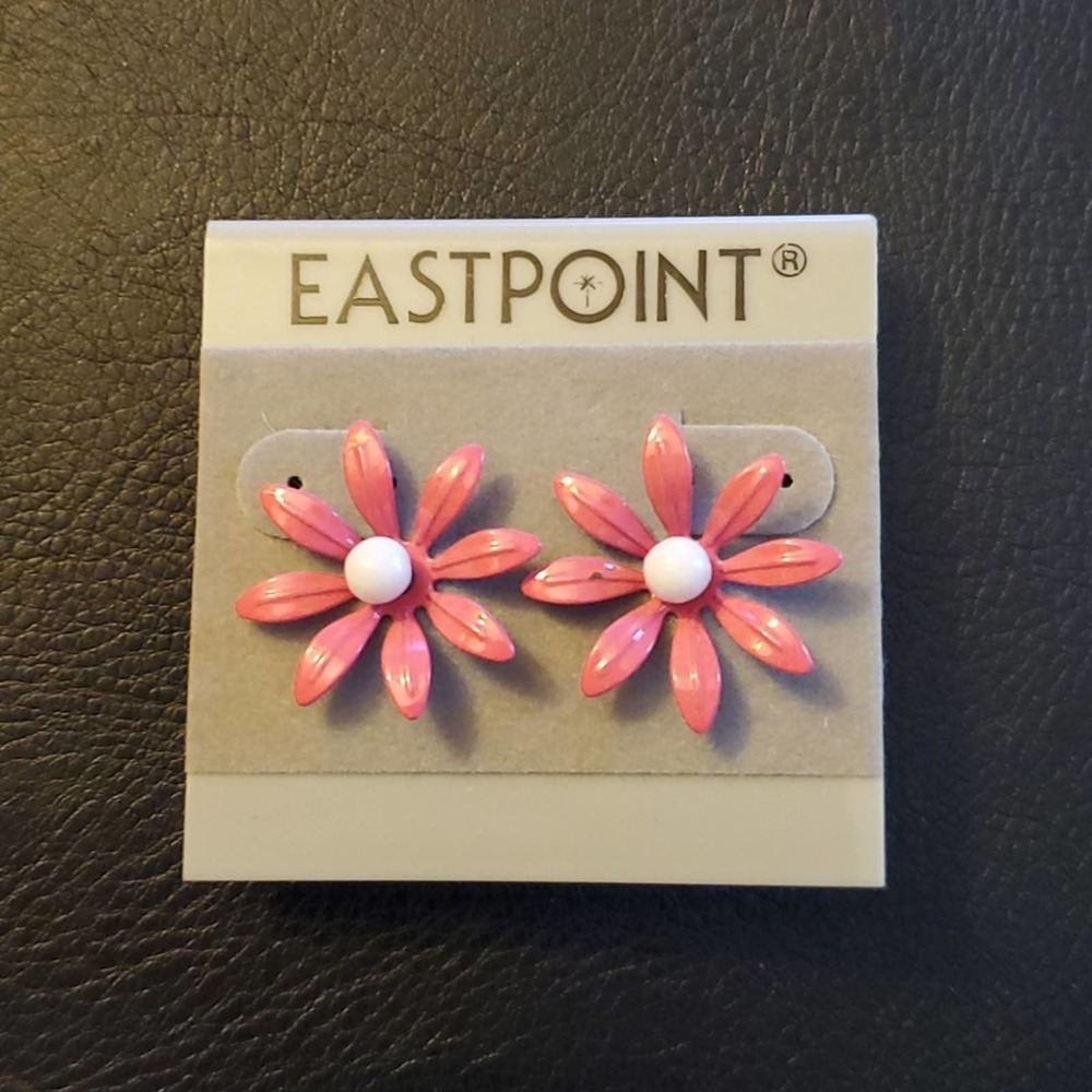 Boutique Pink Flower Floral Pendant Fashiob Earrings